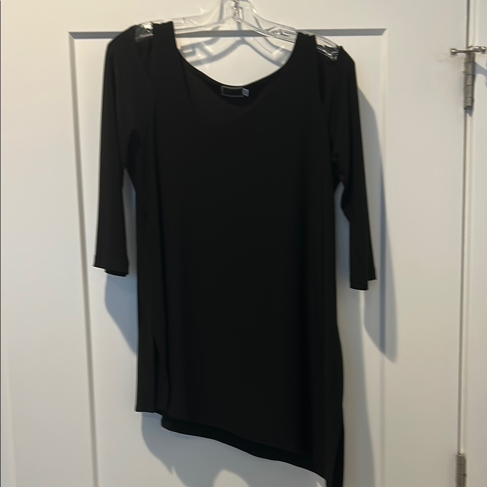 Elegant Black Asymmetrical Cutout Top